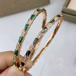 Serpent scale designer single bangle for woman crystal Gold plated 18K highest counter quality luxury Vintage 925 silver brand designer exquisite gift 035