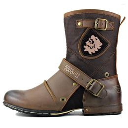 Boots 2024 Spring Autumn OTTO ZONE Western Genuine Leather Mens Motorcycle Ankle Men's Casual 5008-1-H-N