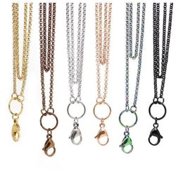 Whole-Panpan 32 inches Stainless steel rolo chain floating locket chains necklace chain12192