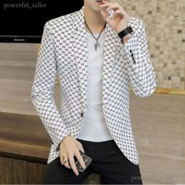 Men's Suits & Blazers Fashion Designer Man Classic Casual Floral Print Luxury Jacket Brand Long Sleeve Men Slim Coats 588