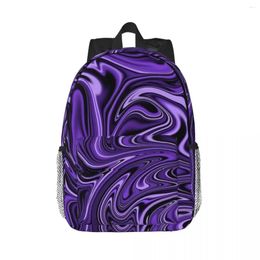 Backpack Groovy Purple Marble Liquid Swirls Backpacks Boys Girls Bookbag Fashion Children School Bags Laptop Rucksack Shoulder Bag