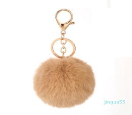 fashion 8cm Imitate Fur Ball Keychain Car Handbag Keychains y Faux Rabbit Fur Key Ring Bag Accessories4196695