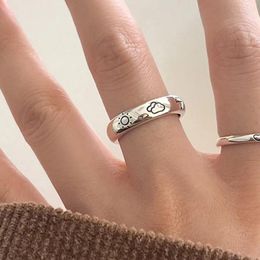 Cluster Rings 925 Sterling Silver Cartoon Pattern Ring For Women Girls Sun Umbrella Cloud Simple Fashion Jewellery Birthday Gift Drop