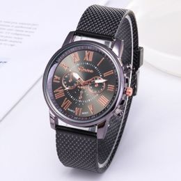 Whole cwp SHSHD Brand Geneva Mens Watch Contracted Double Layer Quartz Watches Plastic Mesh Belt Wristwatches268r