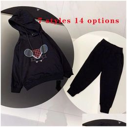 Clothing Sets New Fashion Kids Clothing Sets Sweater Two-Piece Suit Baby Boy Girl Hoodie Suits Child Sweatshirt Sweatpants 7 Styles 14 Ot4Lv