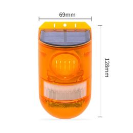 Detector Solar Alarm Light with PIR Motion Sensor LED Strobe Lights 110dB Loud Siren Outdoor IP65 Waterproof Rechargeable