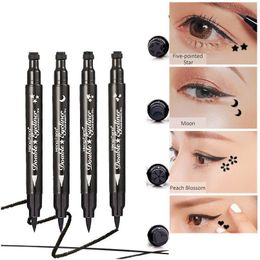 Eyeliner Heng Fang Cute Dual Stamp Eyeliner Pen Fast Dry Smooth Waterproof Anti-Smudge Eye Liner Black Eyes Makeup Drop Delivery Healt Dhldz