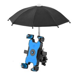 Communications Bicycle Phone Holder with Umbrella 4.5"~6.8" Universal Cellphone, One-handed Operation, for Cycling Navigation
