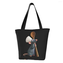 Shopping Bags Cute Ratatouille Chef Remy With Spoon Tote Reusable Grocery Canvas Shoulder Shopper Bag