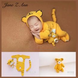 Sets Newborn Tiger Suit Baby infant handmade knitted hat+romper+tail Photo Clothes