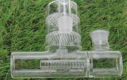 Glass ash catcher for Glass bong water Pipes Big size Reclaim AshCatcher Lacunaris Inline two honeycombs Ashcatcher in 18mm or 14m5505998