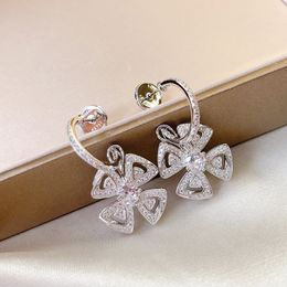 flower designer dangle earrings for woman diamond highest counter quality diamond luxury jewelry fashion highest counter quality with box 010