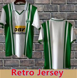 96 97 Werder Bremen Retro Mens Soccer Jerseys PFEIF ENBERGER Home White Green Football Shirts Short Sleeve Uniforms