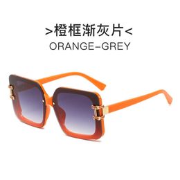 Original 1to1 New Sunglasses H Home Fashion Korean Edition Glasses Street Shoot Large Frame Personalised Network Red Live Box Ins J9QD