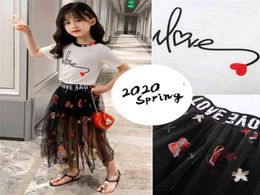 Fashion Summer Kids 2PCS Girl Clothes Sets Teenage 6 8 10 12 14 Years Casual School Tops Tshirt Tutu Skirt Outfits 2108042679969