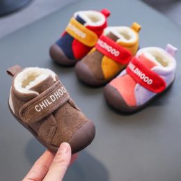 Ao ar livre 2021 da criança infantil botas de inverno quente de pelúcia do bebê meninas meninos botas de neve ao ar livre à prova de vento crianças botas de fundo macio sapatos