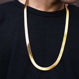 Chains Hip Hop 75cm Herringbone Chain Fashion Style 30in Snake Golden Necklaces Jewellery For Bar Club Male Female Gift1302U