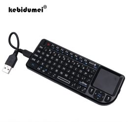 Keyboards 2.4G RF mini wireless Keyboard Spanish/Russian/English 3 in 1 mini Handheld Qwerty +Touchpad Mouse For PC Notebook Smart TV