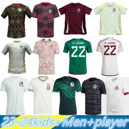 2023 2024 México camisa de futebol H. LOSANO CHICHARITO G DOS SANTOS 23 24 conjuntos de camisa de futebol masculino feminino / infantil kit uniforme mexicano