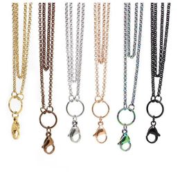 Whole-Panpan 32 inches Stainless steel rolo chain floating locket chains necklace chain12481