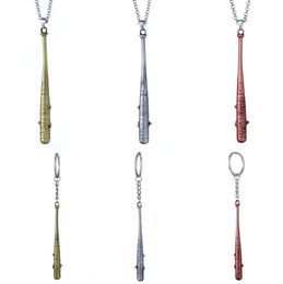 10PC Vintage Charm The Walking Dead Keychain Negans Bat LUCILLE Keyring Baseball Key Chain For Men Jewellery Accessories Wholesa9650884
