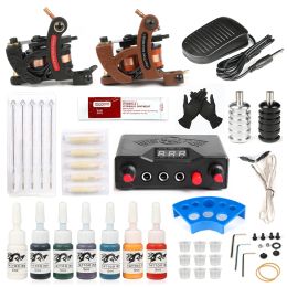 Dresses Professional Coil Tattoo Hin Kit Cheap Beginner Tattoo Power Supply Complete Tattoo Ink Set Body Art Pigment Tattoo Accessory