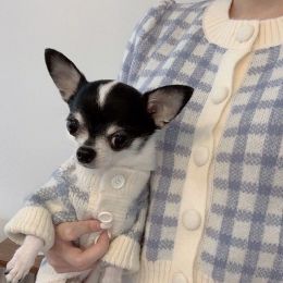 Sweaters Pet Cardigan Plaid Sweater Kitten Puppy Sweater Winter Clothes Dog Clothes for Small Dogs Luxury