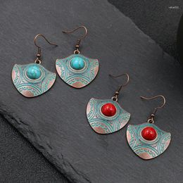 Dangle Earrings Turquoise Bohemia Long Hanging For Women 2024 Antique Bronze Ethnic Vintage Drop Earring Jewellery Accesories