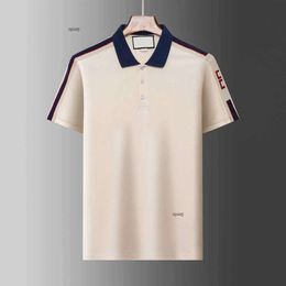 2024 Fashion Polo Short Sleeved Designer Men's Shirt Lapel Letter High-quality Top Casual Business Slim Fitting T-shirt 463