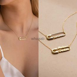 Necklaces Necklaces Necklaces Custom Name Safety Necklace Vintage Elegant Charm Simple Clavicle Personalised Party Jewellery Women 231113 240228