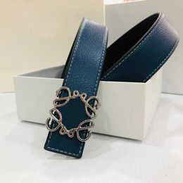 Designer Reversible Anagram Belt In Smooth Calfskin Fashion Doublesided Lychee Grain Belt Luxury Men Women Designer Belt Width 38cm Gold Silver Smooth Buckle Leath