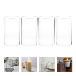 Candle Holders Shade Accessory Glass Cover Room Adorn Windproof Cup Cylinder Dust-proof Protective Transparent Ornaments