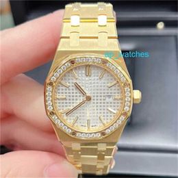 Luxury Audemar Pigue Watches Royal Oak Series Womens Watch 33 Mm Diameter Quartz Movement Steel White Gold Rose Gold Leisure Mens Watch 67651BAZZ1261BA01 Gol FUN TU