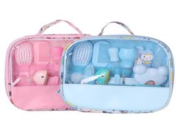 Baby Care Grooming Kits Set Newborn Infants Trimmer Scissors Snubber Feeder Hair Brush Kits Kids Cutter 13 Pcs9267022