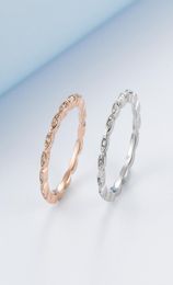 Korean Style Rose Gold Colour Elegant Full Zircon Female Ring Simple Trendy Tiny Finger Rings for Women Party Jewellery bague femme4614134