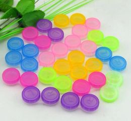 light Colours 100pcs/lot Colourful Case Contacts Lenses Box glasses Lens Case Colour Double-Box Lens Case Eyewear Accessories 11 LL