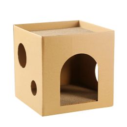 Scratchers Cat Scratcher Cardboard Playhouse Storage Furniture Sisal Cat Rug Indoor Storage Cat House Cat Training Toy Indoor Cat Toys