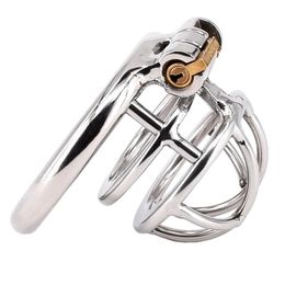 Stainless Steel Male Chastity Device Super Small Short Cage Ring Lock Metal Cock Cage Penis Ring Chastity Belt Sex Toy for Men