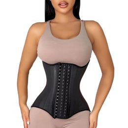 Fajas Colombianas Latex Waist Trainer Body Shaper Corset for Slimming Belly Sheath Shapewear Women Modelling Strap 25 Steel Bones 240220