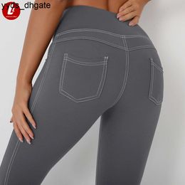 Lu Lu Align Pant Yoga Ins Womens High Waist Pants Tummy Control Workout Ruched Butt Lifting Stretchy Leggings Textured Booty Tights Lemon Workout Gry LL