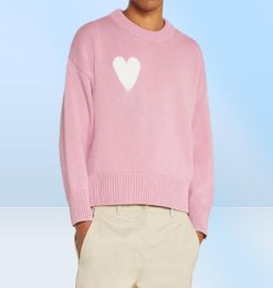 Paris Designer Men039s Sweaters designer CYA36 amis de Coeur Love Jacquard Crew Neck Sweater Fashion brand Streetwear6581616