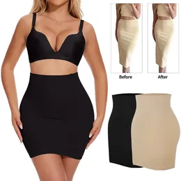 Women's Shapers Half Slips With Thong Shaper Comfort Seamless Slip Shapewear Under Dress Tight Skirt Undergarments