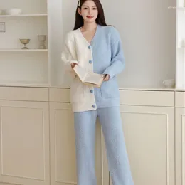 Women's Sleepwear Half Edge Velvet Pajamas For Autumn And Winter Styles Thickened Can Be Worn On Coral Home Clothing