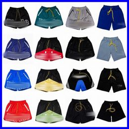 RHU Shorts Fog High Street Hipster Drawstring 3m Alphabet Reflective Hip Hop Beach Five Point Basketball Pants Men DE W58q#