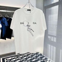 light luxury men T shirt designer t shirts mens womens fashion key letter print graphic tee casual loose round neck short sleeve top pullover solid Colour cotton Tee