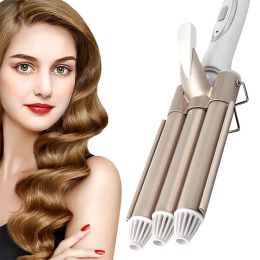 Irons Kemi Professional Hair Curler Wand Electric Curling Iron Ceramic Triple Barrel Deepwave Hair Styling Tools Egg Roll Hair Stick