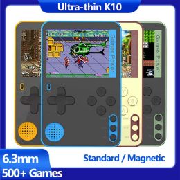 Players K10 Mini Handheld Video Game Console Retro Game Portable Game Player Ultra Thin 6.3mm 2.4 inch 500 Classic Games for Kids Boys