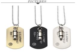 women men necklaces Hip Hop Chain Jewelry The bullet shape army card pendant nacklace Pendant Necklaces street dance Jewelry Chain2568074