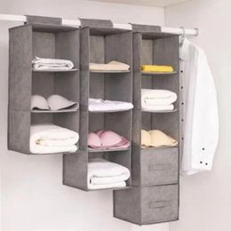 Storage Boxes Layer Hanging Type Washable Bag Hangers Closet Portable 1/3/4/5 Clothes Wardrobe Drawer