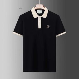 2024 Fashion Polo Short Sleeved Designer Men's Shirt Lapel Letter High-quality Top Casual Business Slim Fitting T-shirt 519